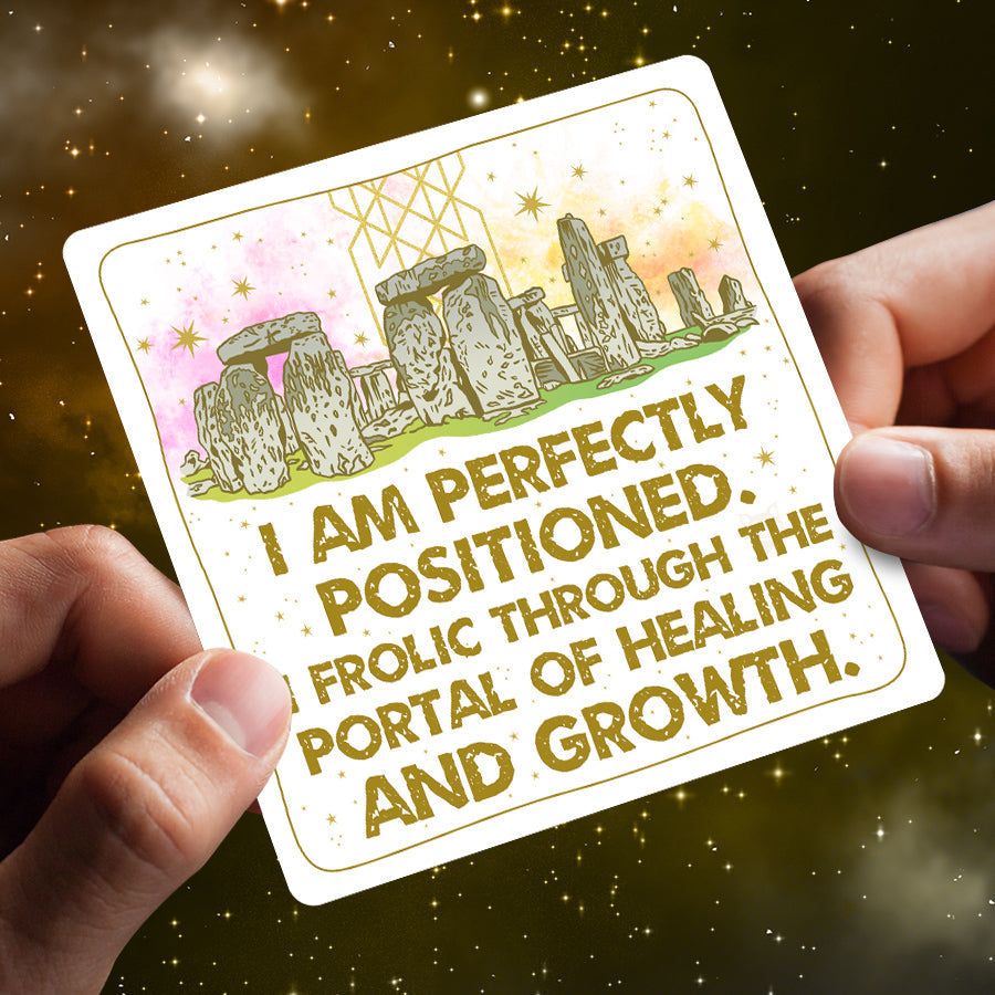 affirmation card with stone henge