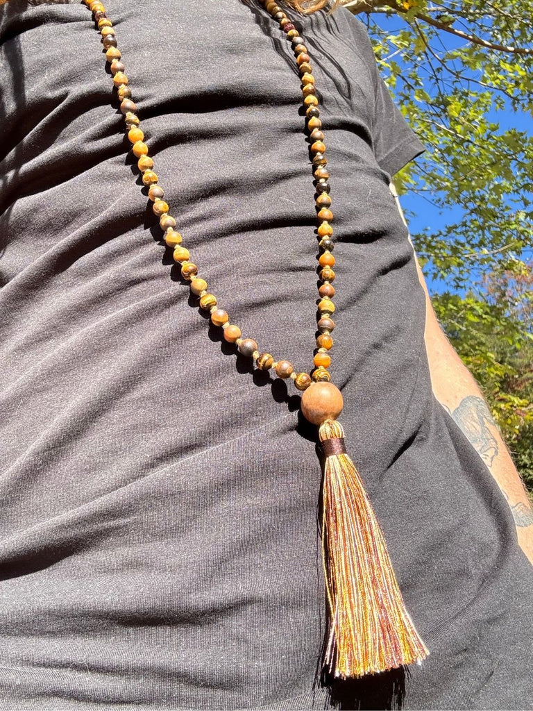 The Eye of the Tiger Mala (1 of 1) + Beasties Oracle Deck