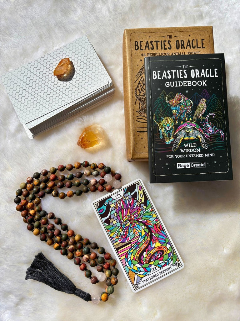 The Forest Moon Mala (1 of 1) + Beasties Oracle Deck