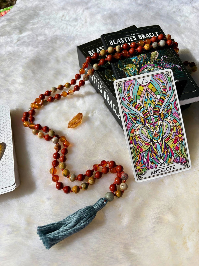 The Abundance Mala (1 of 1)+ Beasties Oracle Deck