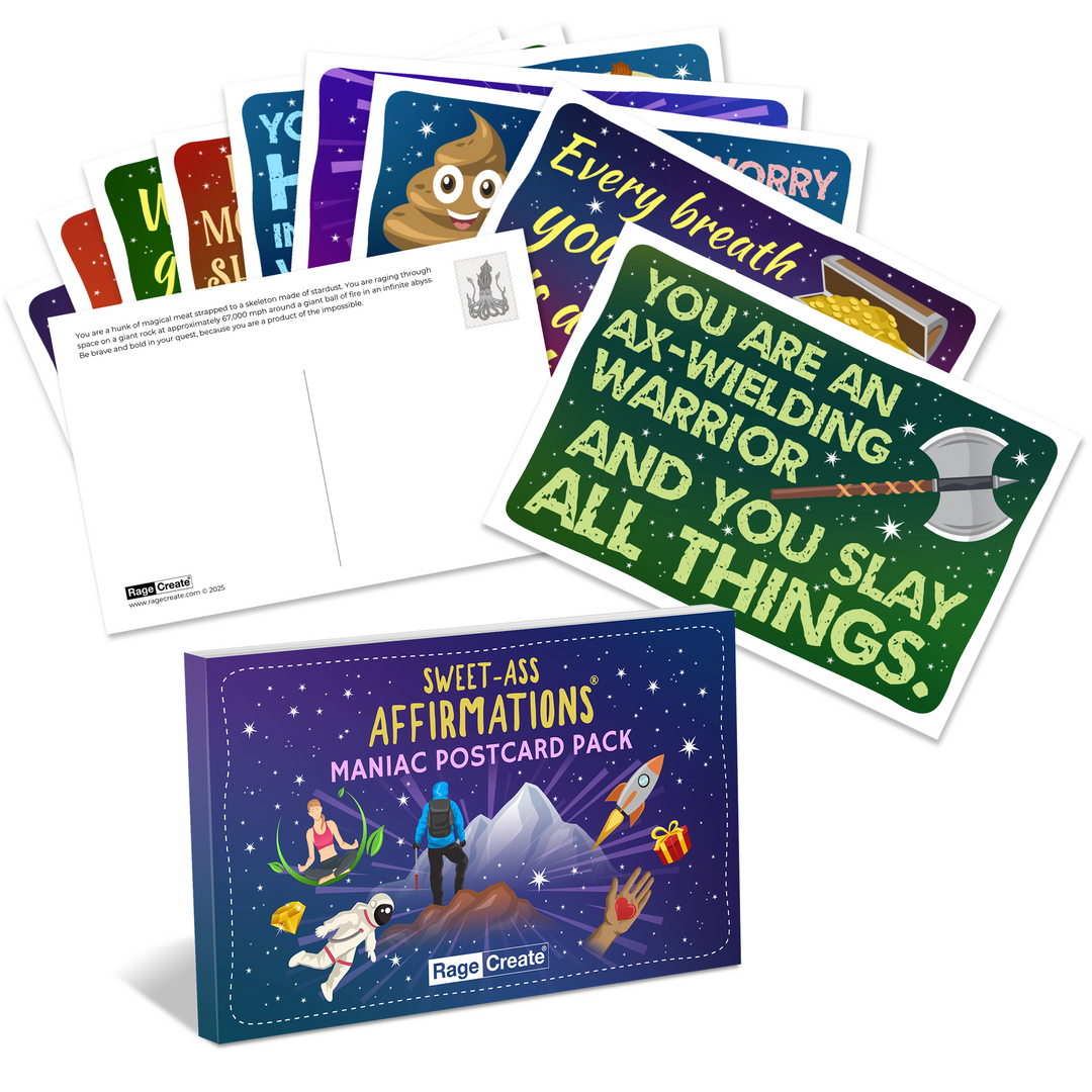 Sweet-Ass Affirmations Postcards Maniac Pack (22 Cards)