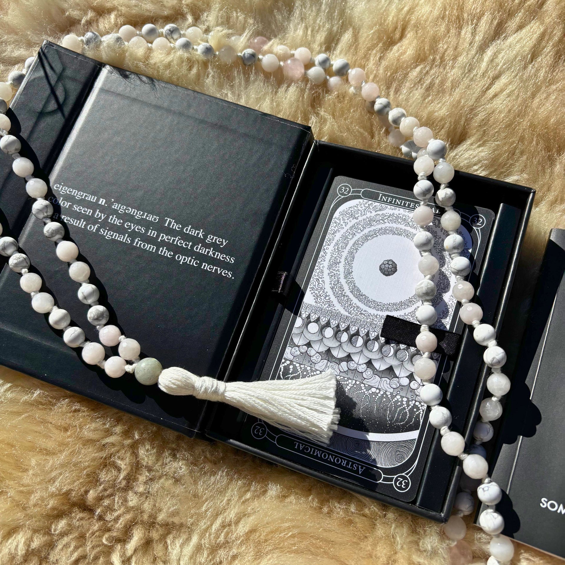 White Harmonizer Mala + Eigengrau Oracle Deck (1 of 1)
