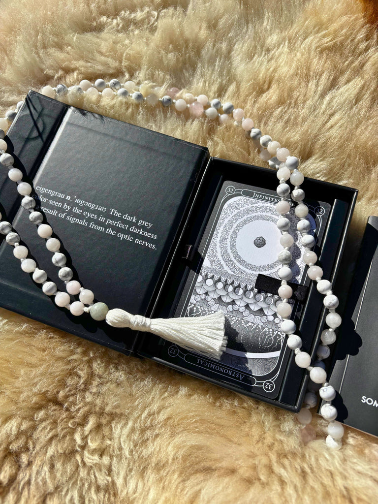 White Harmonizer Mala + Eigengrau Oracle Deck (1 of 1)