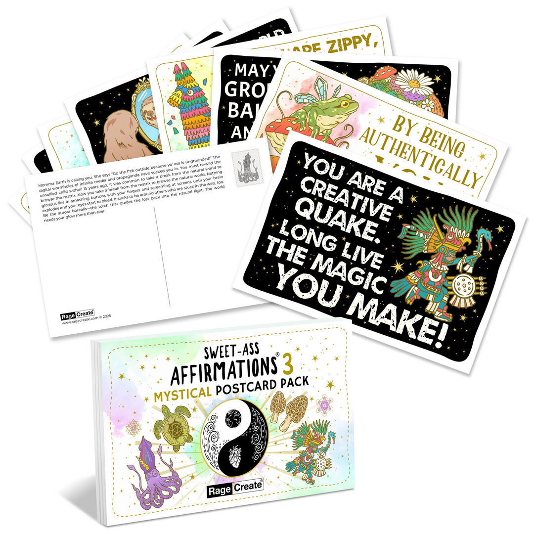 Sweet-Ass Affirmations 3 Postcards Mystical Pack (22 Cards)