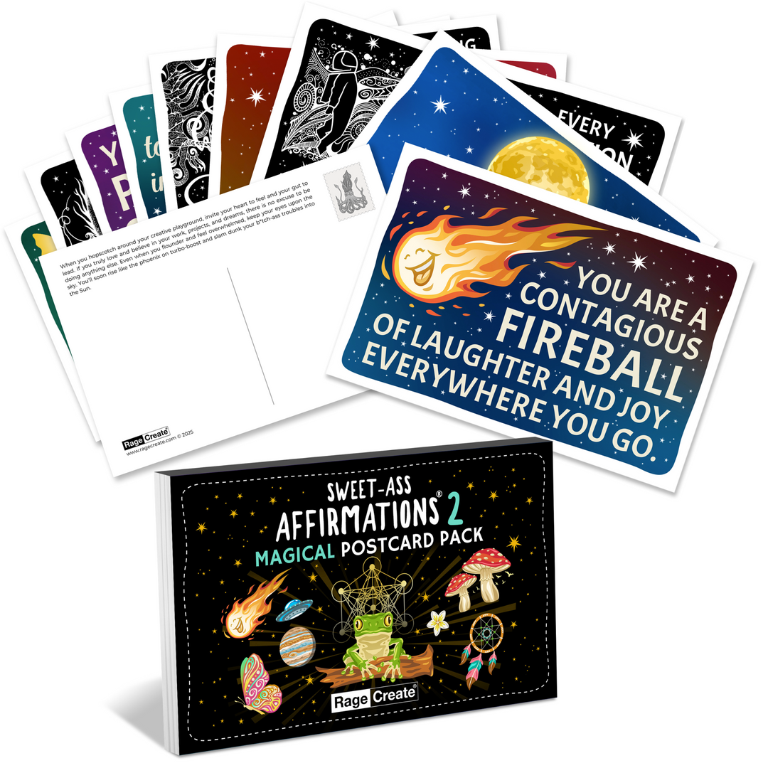 Sweet-Ass Affirmations 2 Postcards Magical Pack (22 Cards)