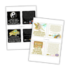 Three printed pages displaying colorful affirmation cards from the Sweet Ass Affirmations deck, featuring illustrated designs with gold text, fairy and celestial themes, and inspirational quotes fanne