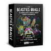 The Beasties Oracle card deck box displaying vibrant neon-colored animals including a leopard, bison, eagle, turtle, and scorpion against a dark starry background with geometric mountain patterns.