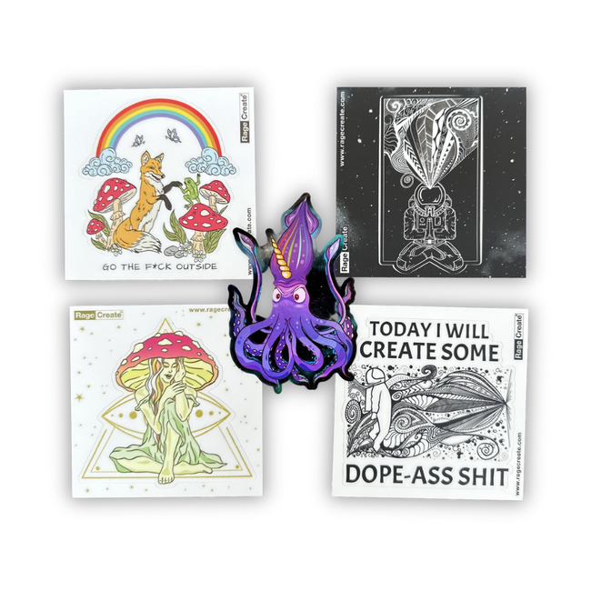 Sweet-Ass Stickers "Space Rage" 5-Pack (Limited Edition)